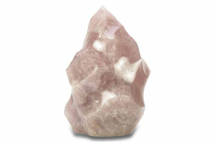 Tall, Polished Rose Quartz Crystal Flame - Madagascar #250170